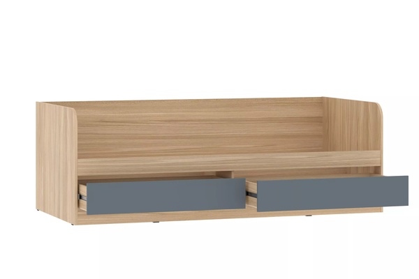 Детская комната Элиот композиция 6 белый фасадный, маренго, баунти песочный (собирается на любую сторону, спальное место 90 х 200)