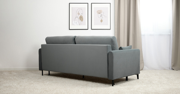 Диван-кровать прямой Барселона ТД 673 велюр Diagonal 995 серо-голубой