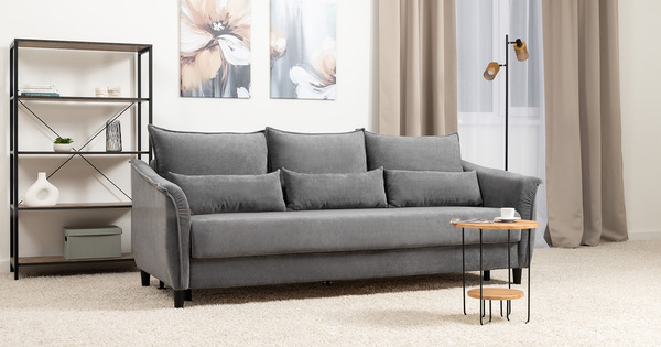 Диван-кровать прямой Берта ТД 774 велюр Mirage grafit темно-серый