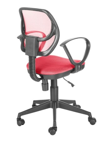 Кресло на колесах Флеш Рондо обивка ткань-сетка красный, подлокотники пластик, крестовина пластик, механизм профи