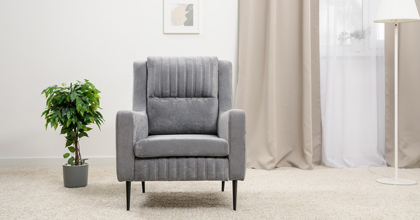 Кресло для отдыха Изабель ТК 735 велюр Романс грей cерый