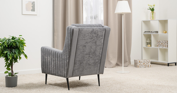 Кресло для отдыха Изабель ТК 735 велюр Романс грей cерый