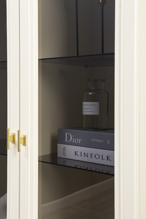 Гостиная Марион композиция 2 слоновая кость С341 PE, слоновая кость 6898 ПВХ, белый PE шагрень (собирается на любую сторону)