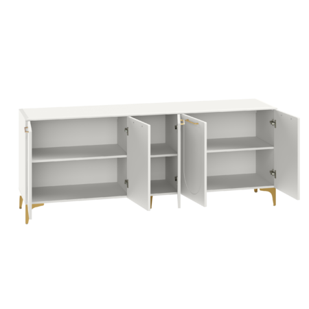 Тумба под ТВ Монтесито 16.66 Белый PE шагрень, белая шагрень 4101 ПВХ