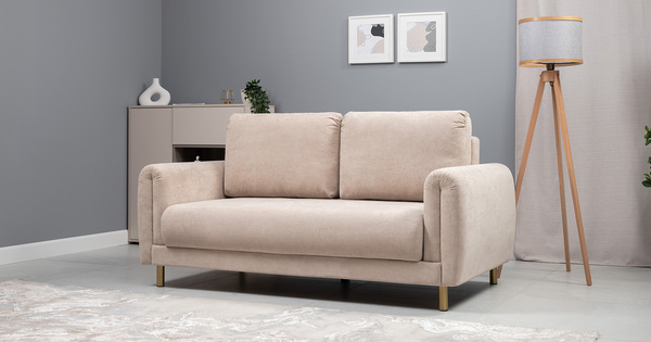 Диван-кровать прямой Оникс ТД 204 велюр Ocean 003 бежевый