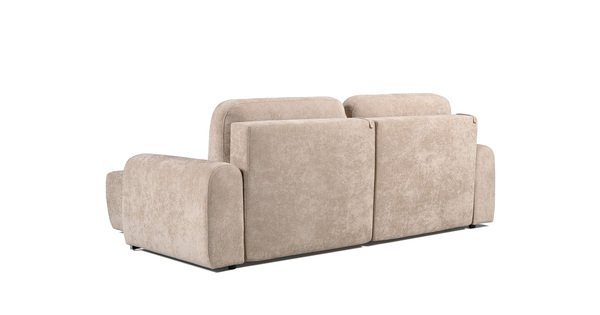 Диван-кровать угловой Тэдди 1502 композиция 2, букле Pique 006 бежевый, модульная система, сборка на любую сторону